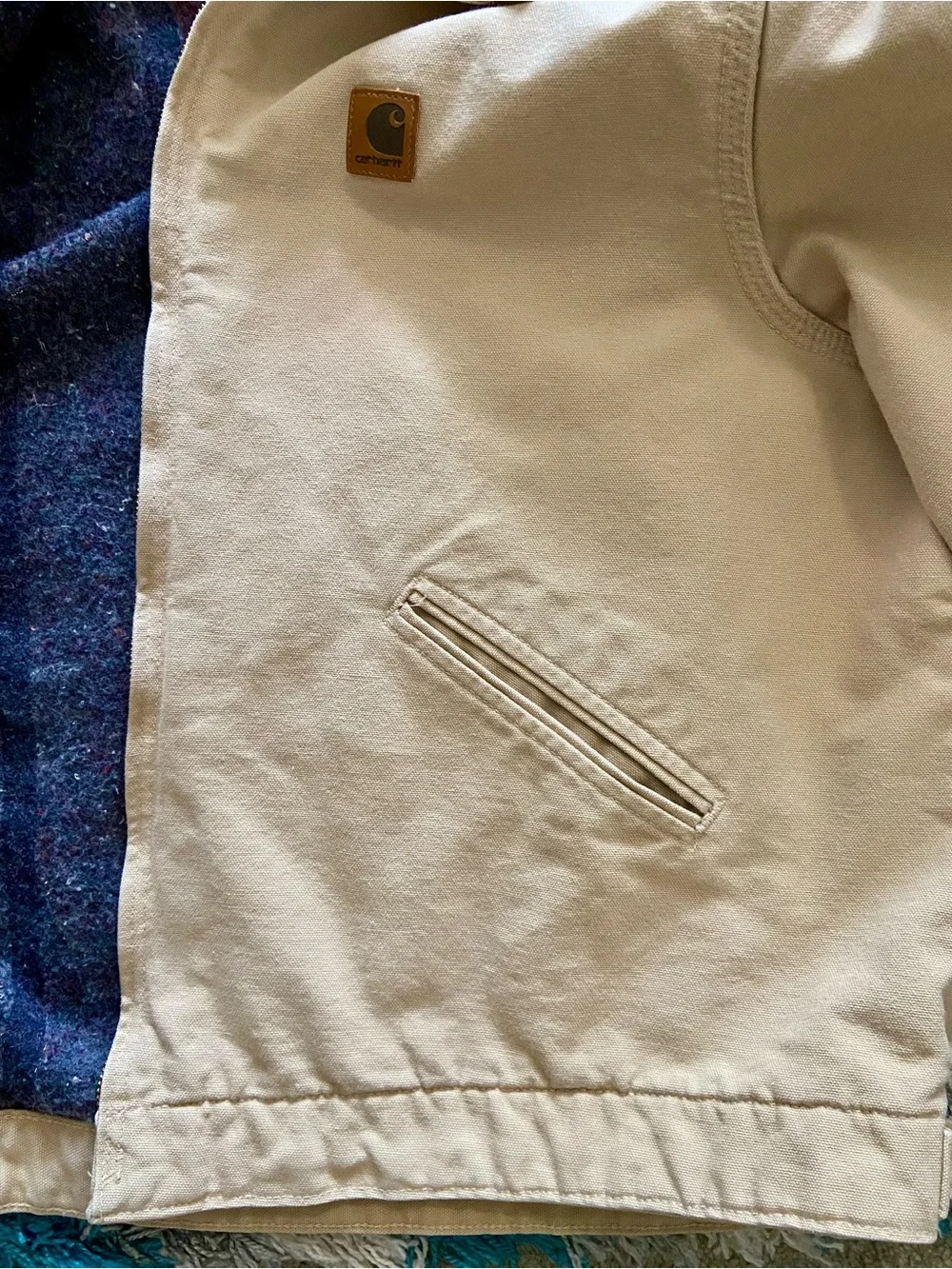 CaRrHaRtT duck canvas VINTAGE work-coat blanket lined XL - Picture 4 of 5